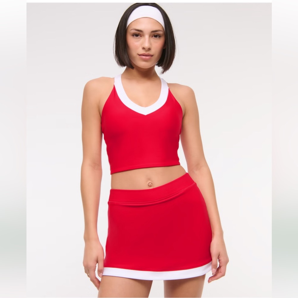 NWT Abercrombie YPB Red and White Racerback Set